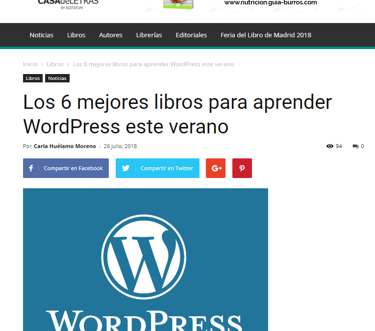 El GuíaBurros: Crear una web en wordpress, de Daniel Regidor, considerado como uno de los mejores libros para aprender a usar wordpress